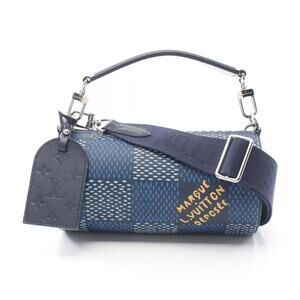 Louis Vuitton Polochon Heritage Handbag Leather Navy Blue Multicolor